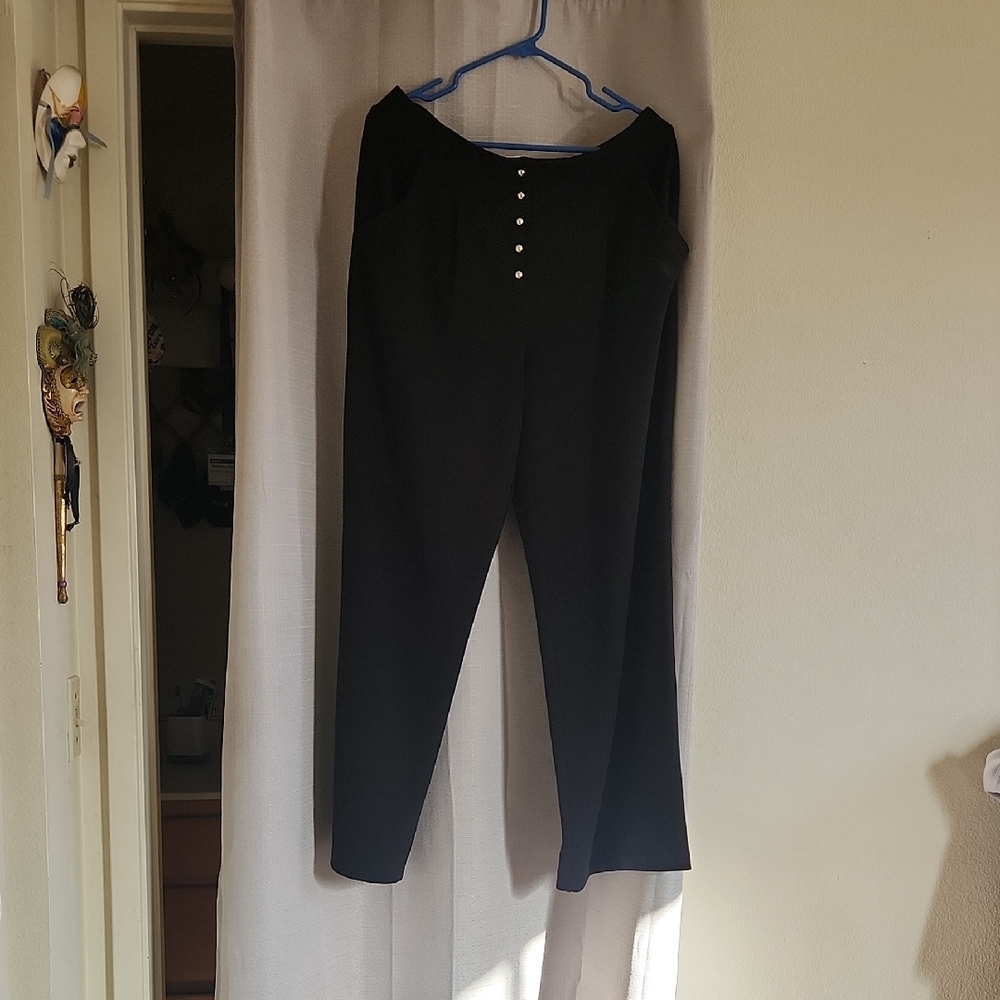 Black Straight Leg Pants with Relaxed Fit